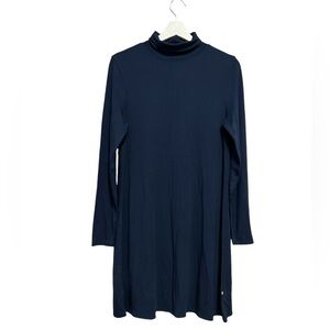 Kit & Ace Upgrade Brushed Dress in Navy Blue Turtleneck